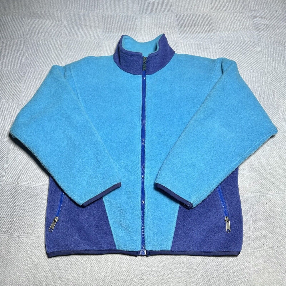 Vintage The North Face Aqua Purple Full Zip Fleece Jacket Womens Medium USA Made
